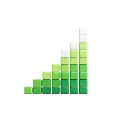 Poster - Gradient Bar Chart Representation of Growth in Various Shades of Green with a Minimalist Design Aesthetic for Modern Data Visualization