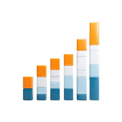 Fototapete - Colorful Stacked Blocks Representing Growth and Progress in Business and Finance Concept