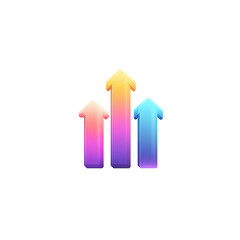 Poster - Colorful Arrow Icons Representing Growth, Progress, Increase, and Success in Business Context