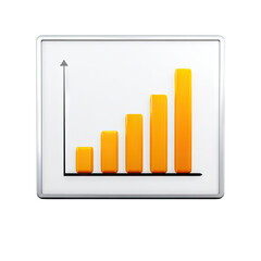 Fototapete - Simple and Clean Visual Representation of Growth Chart with Orange Bars and Arrow Indicating Progress