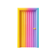 Poster - Vibrant Colorful Door with Soft Gradient Shades Perfect for Creative and Artistic Themes in Modern Designs