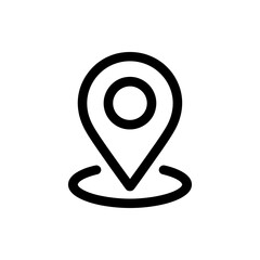 Aufkleber - Simple black outline of a location pin icon on a clean white background