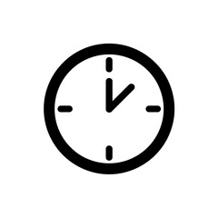 Poster - Simple black clock icon showing a few minutes past one on a white background