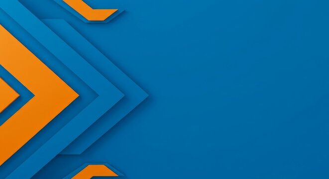 Abstract Background with Orange and Blue Arrow Design
