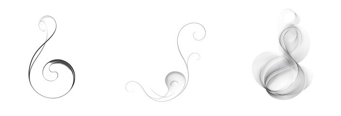 Poster - Abstract Swirl Designs Isolated on a transparent background Generative AI