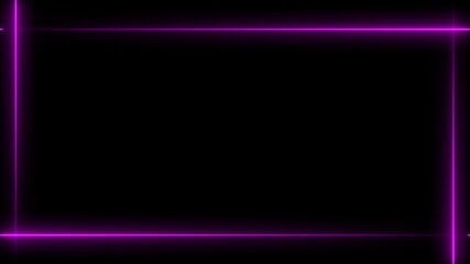 Aufkleber - Abstract neon line picture frame background, Rectangular Fire effect Animation. neon box rotation retro moving movement ring display cover box on