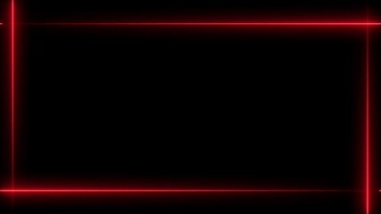 Aufkleber - Abstract neon line picture frame background, Rectangular Fire effect Animation. neon box rotation retro moving movement ring display cover box on