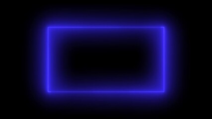 Aufkleber - abstract neon seamless background blue spectrum looped animation. abstract glowing neon box icon rectangle border frame in the shape rectangle glowing and futuristic energy line video