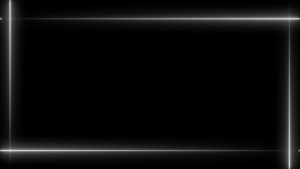 Aufkleber - Abstract neon line picture frame background, Rectangular Fire effect Animation. neon box rotation retro moving movement ring display cover box on