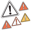 © MstSume - Collection of warning signs with exclamation marks in different colors and sizes