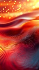 Aufkleber - Abstract Wavy Surface Texture with Glowing Lights Red and Gold