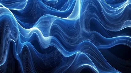 Poster - Flowing blue light trails create a captivating big data visualization pattern, Big data visualization Flow of blue light trails Seamless