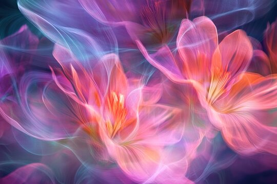 abstract digital floral pattern in motion