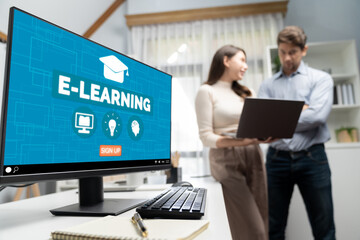 Poster - E-learning website with brisk sofware for student to study online on the internet network