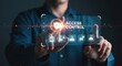 © Shahanara 1.0 - A person interacts with a digital interface displaying access control features, emphasizing cybersecurity and data protection