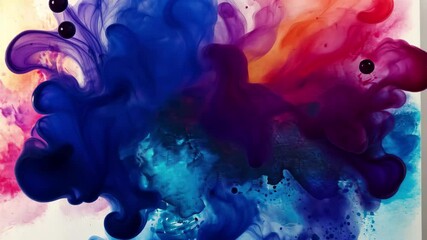 Poster - colorful abstract watercolor motion creates vibrant energy in artistic expression, unpredictable wat