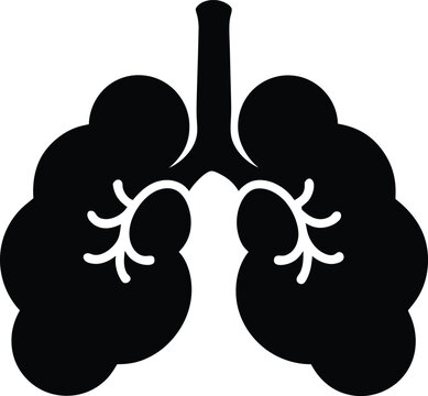 Vector icon of the alveoli where gas exchange takes place in the lungs