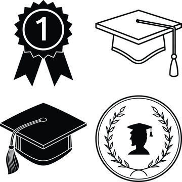 Continuous Line Drawing of Graduation Icon. Hand Drawn Symbol Vector Illustration.
