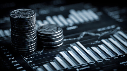 Poster - Blue tone financial data charts for business analysis and reporting