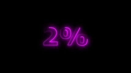 Aufkleber - neon text % number countdown icon background 4k animation.