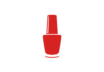 Poster - Illustration of a red nail polish bottle with cap on a white background in a simple vector style