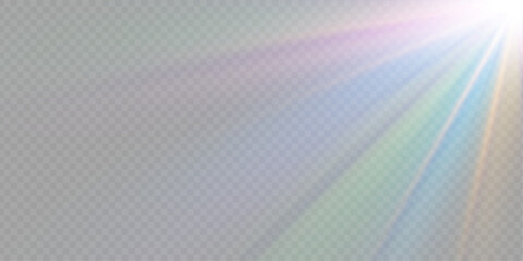 Poster - Png glowing diamond prism with rainbow light sparkle shine burst and crystal beam effect lens flare bokeh colorful background optical magic glare refraction 