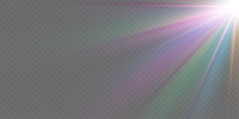 Poster - Png glowing diamond prism with rainbow light sparkle shine burst and crystal beam effect lens flare bokeh colorful background optical magic glare refraction 