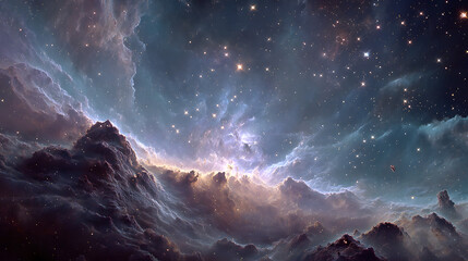 Wall Mural - The cosmos filled with countless stars