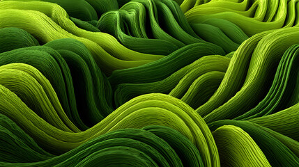 Poster - Vibrant Abstract Organic Green Lines: A Stunning Wallpaper Background 