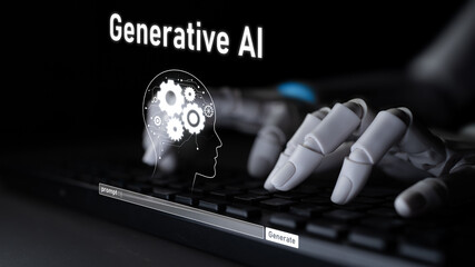 Poster - AI Assistant Brain Processor with LLM Technology, Big Data, Machine Learning, Generative AI for Business Support, Future Agentic AI Technology and Artificial Intelligence Prompt Engineering. Latch
