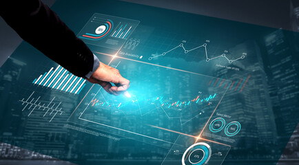 Poster - Data analytics dashboard with charts, indicators, and performance metrics, reveals trends, data analytics drives growth, supports insight, and data analytics improves decisions. Vouch