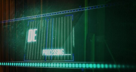 Poster - Pulsing frame scanning and flashing cyan deleting files while glitching bars moving progress dots