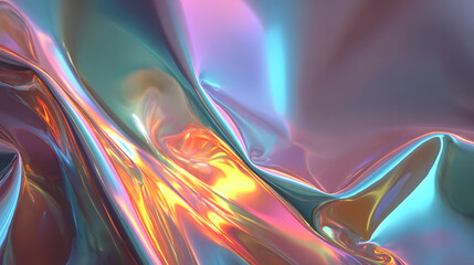 Poster - Abstract blurry holographic rainbow foil texture,vivid color gradient iridescent background