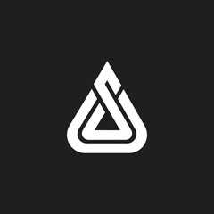 Leinwandbilder - Triangle shape, US or SU initial logo design vector template.