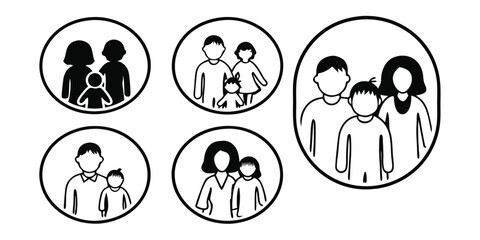 Fototapete - Comprehensive Family and Parenting Line Icon Set for Design Projects on transparent background mega set family parenting line icons perfect wide range design projects The