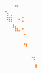 Poster - Vanuatu dotted map. Digital style map of the country on white background. Vanuatu shape with square dots. Colored dots style. Large size squares. Creative vector illustration.