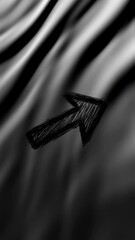 Poster - Black arrow pointing rightward, gradually casting shadow across darkening background, shifting from light to deep monochromatic gradient, symbolizing conceptual progression and strategic movement