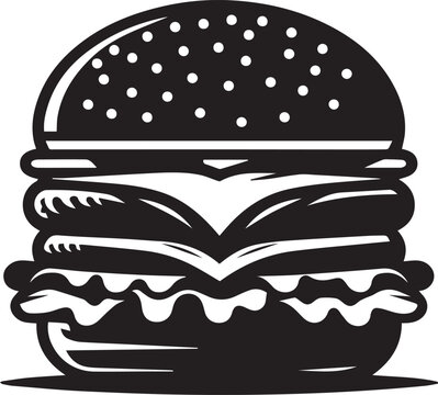 burger black vector silhouette