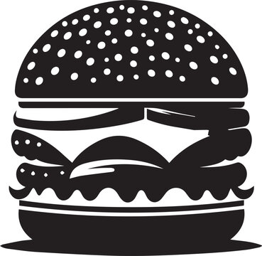 burger black vector silhouette