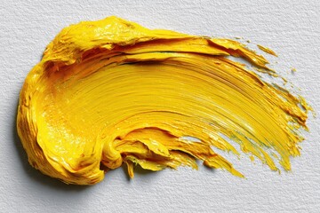 Aufkleber - Yellow paint smear abstract on canvas creates a textured background and unique design element for art and creative projects