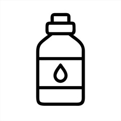 Poster - Outline bottle liquid drop container silhouette vector illustration