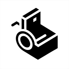 Poster - Isometric view of a wheelchair silhouette vector illustration