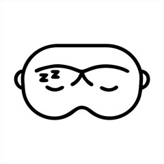 Poster - Sleep mask simple line drawing vector silhouette illustration