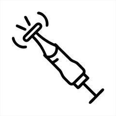Poster - Outline dental tool with curved lines silhouette vector illustration