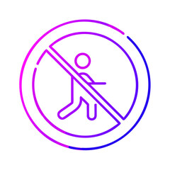 Poster - No Entry Sign with Gradient Colors: A Modern Symbol for Restricted Access and Prohibition, Ideal for Digital Designs and Safety Awareness Campaigns