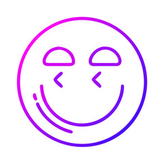 Poster - Smiling Face Icon with Gradient Colors: A Cheerful Symbol for Happiness, Positivity, and Good Vibes, Perfect for Digital Communication and Social Media
