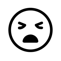 Poster - Distressed Emoji Icon Expressing Sadness and Disappointment with Downcast Eyes and Frowning Mouth on Transparent Backdrop for Digital Communication and Emotional Representation