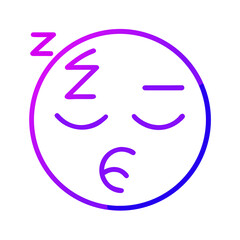 Poster - Dreamy Emoji with Gradient Colors on Transparent Backdrop Depicting Sleepiness and Relaxation for Digital Communication and Expressive Visuals in Modern Designs