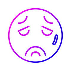 Poster - Distressed Crying Face Emoji Icon with Gradient Color Scheme, Perfect for Conveying Sadness and Disappointment in Digital Platforms and Creative Projects