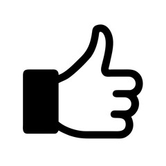 Poster - A Clean and Modern Thumbs Up Icon with a Bold Outline, Set Against a Transparent Background, Ideal for User Interface Design and Positive Feedback Representation